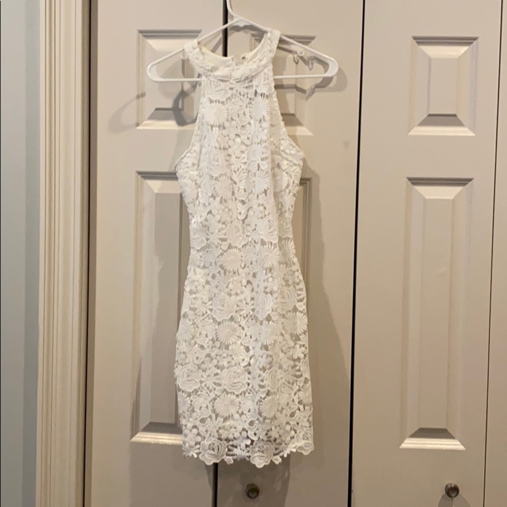 Lulus halter neck white dress never worn